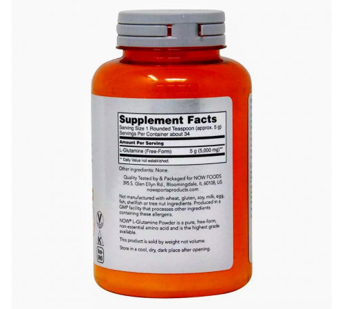 L-глютамін у порошку  Now Foods Sports L-Glutamine 170 г