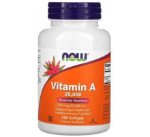 Вітамін А Now Foods Vitamin A 7500 мкг (25000 МЕ) 250 капсул