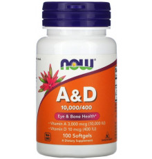 Витамины А и Д Now Foods Vitamins A&D 100 гелевых капсул
