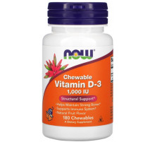 Витамин Д-3 Now Foods Vitamin D-3 1000 МЕ 180 жевательных таблеток Фрукты
