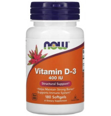 Витамин Д3 Холекальциферол Now Foods Vitamin D-3 400 МЕ 180 капсул