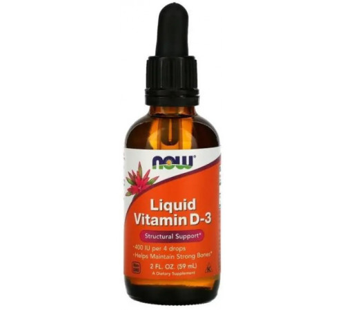 Витамин Д3 жидкий Now Foods Liquid Vitamin D-3 10 мкг (400 МЕ) 59 мл