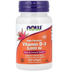Витамин Д3 Now Foods Vitamin D-3 125 мкг (5000 МЕ) 240 гелевых капсул