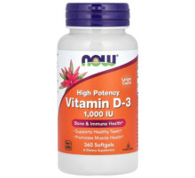 Вітамін Д3 Холекальциферол Now Foods Vitamin D-3 1000 МЕ 360 капсул