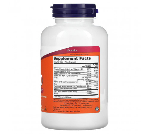 Витамины группы В-50  Now Foods B-50 250 вег капс