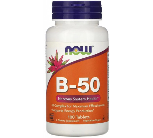 Витамины В-50 комплекс Now Foods B-50 100 таб