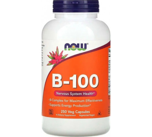 Вітаміни групи В-100 для нервової системи Now Foods B-Vitamins 250 капс