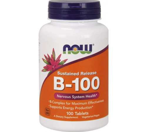 Комплекс вітамінів групи B 100 Now Foods Sustained Release B-100 100 таб
