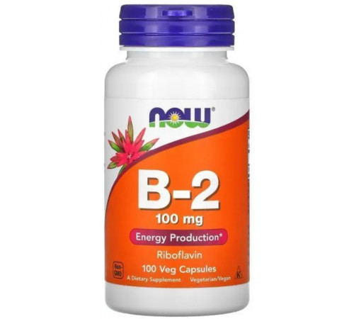 Рибофлавін Вітамін B2 Now Foods Vitamin B-2 100 мг 100 капсул