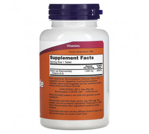 Ніацинамід Now Foods Niacinamide 1000 мг 90 таб