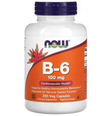 Вітамін В6 ( піридоксин ) NOW Vitamin B-6 100 мг 250 вег капсул