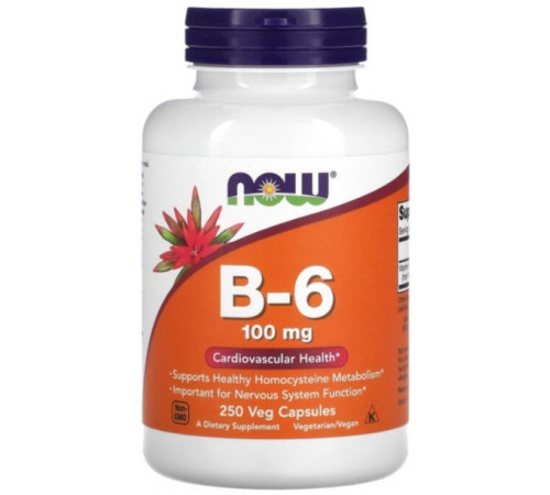 Вітамін В6 ( піридоксин ) NOW Vitamin B-6 100 мг 250 вег капсул