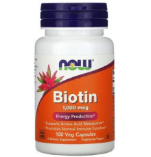 Біотин для волосся Now Foods Biotin 1000 мкг 100 вег капсул