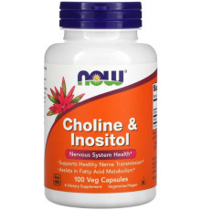 Холін і інозитол Now Foods Choline & Inositol 500 мг 100 вег капсул