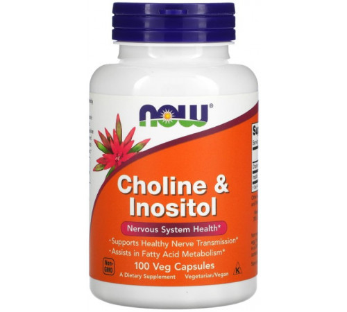 Холин и инозитол Now Foods Choline & Inositol 500 мг 100 вег капсул