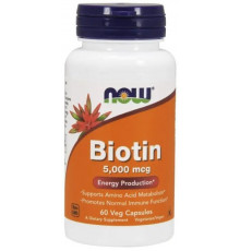 Вітаміни для волосся Біотин Now Foods Biotin 5000 мкг 60 капсул