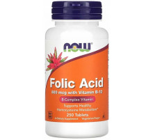 Фолієва кислота + вітамін В-12 NOW Folic Acid Vitamin B-12 250 таб