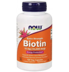 Біотин від випадіння волосся Now Foods Biotin 10000 мкг 120 вег капсул