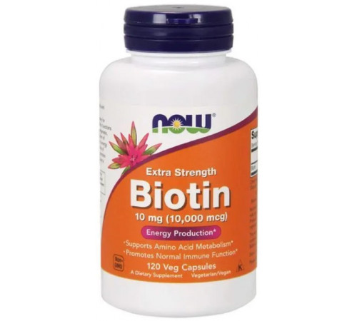 Біотин від випадіння волосся Now Foods Biotin 10000 мкг 120 вег капсул