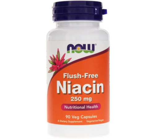Ніацин (Вітамін В3) Now Foods  Flush-Free Niacin 250 мг 90 капс