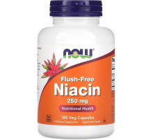Ніацин (Вітамін В3) Now Foods Flush-Free Niacin250 мг 180 вег капс