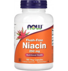 Ніацин (Вітамін В3) Now Foods Flush-Free Niacin250 мг 180 вег капс