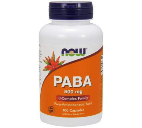ПАБК ( Вітамін В10) Now Foods PABA 500 мг 100 капсул