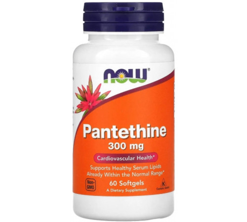 Пантетин Now Foods Pantethine 300 мг 60 гел капс