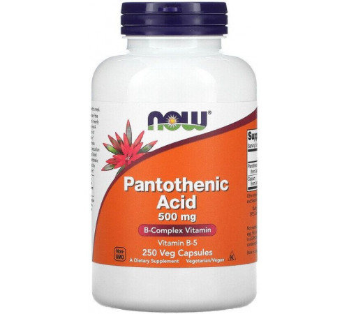 Пантотенова кислота Now Foods Pantothenic Acid 500 мг 250 рослинних капсул