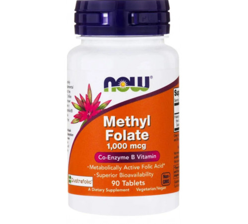 Метилфолат Фолат 1000 Now Foods Methyl Folate 90 таб