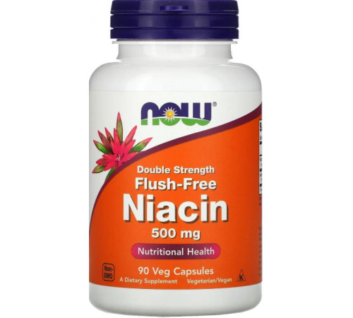 Ніацин Вітамін В3 Now Foods Flush-Free Niacin 500 мг 90 капс