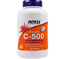 Вітамін С Now Foods Chewable C-500 100 жов таб апельсин
