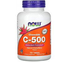 Вітамін С-500 Now Foods Chewable Vitamin C вишневий та ягідний смак 100 таб