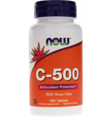 Вітамін С (аскорбінова кислота)  Now Foods  Vitamin C with Rose Hips 500 мг 100 таб