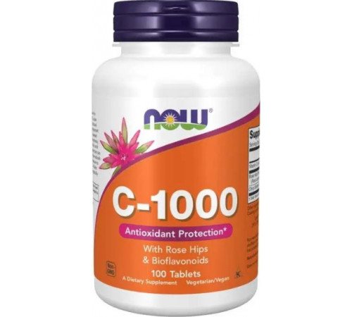 Витамин С-1000 аскорбинова кислота Now Foods Vitamin C 100 таб