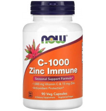Вітамін С та цинк Now Foods C-1000 Zinc Immune 1000 мг/15 мг 90 вег капс