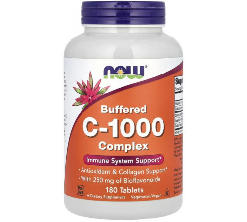 Вітамін С-100 Now Foods Buffered C-1000 180 таблеток