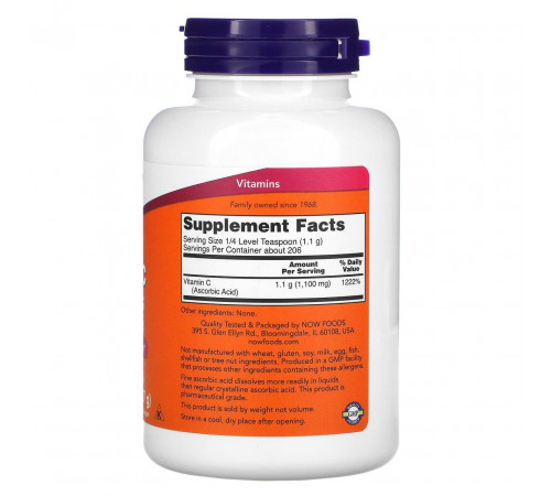 Витамин С кристалы Now Foods Vitamin C 227 грамм