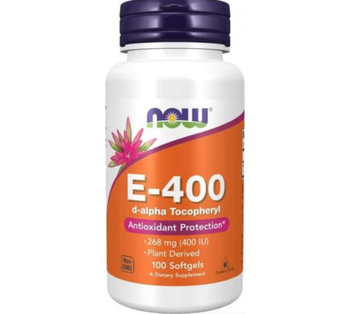 Вітамін Е  Now Foods E-400 268 мг (400 МЕ) 100 гел капс