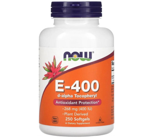 Витамин Е Now Foods E-400 268 мг (400 МЕ) 250 гел капс