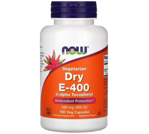 Вітамін Е Now Foods Vegetarian Dry E-400 268 мг 100 вег капсул
