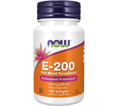 Вітамін Е Now Foods  E-200 134 мг 200 МЕ 100 гел капс
