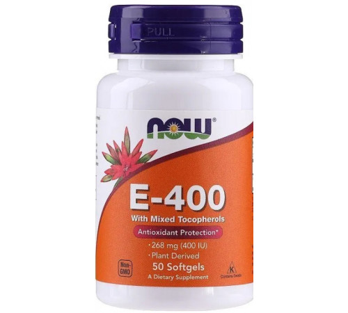 Витамин Е Now Foods Vitamin E-400 268 мг (400 МЕ) 50 гел капс