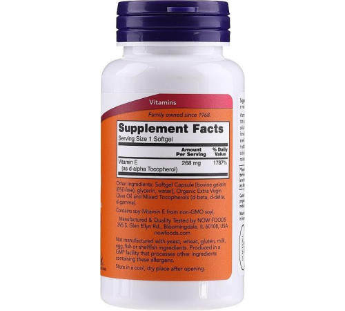 Вітамін Е Now Foods Vitamin E-400 268 мг 100 капс