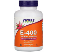 Вітамін Е з токоферолами Now Foods  E-400 250 гелевих капсул