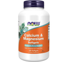 Кальцій та магній, Calcium & Magnesium, Now Foods, з вітаміном D-3 та цинком, 120 гелевих капсул