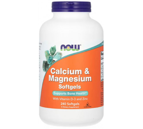 Кальцій та магній Now Foods Calcium & Magnesium 240 гелевих капсул