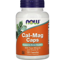 Кальций и магний с витамином Д для поддержки крепкости костей Now Foods Cal-Mag Caps 120 капс
