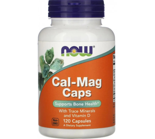 Кальций и магний с витамином Д для поддержки крепкости костей Now Foods Cal-Mag Caps 120 капс