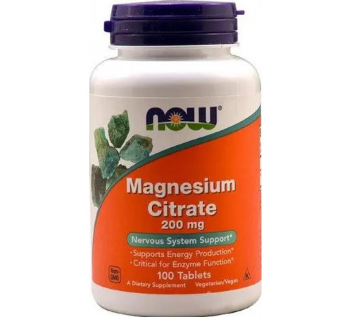 Магній цитрат Now Foods Magnesium Citrate 200 мг 100 таб